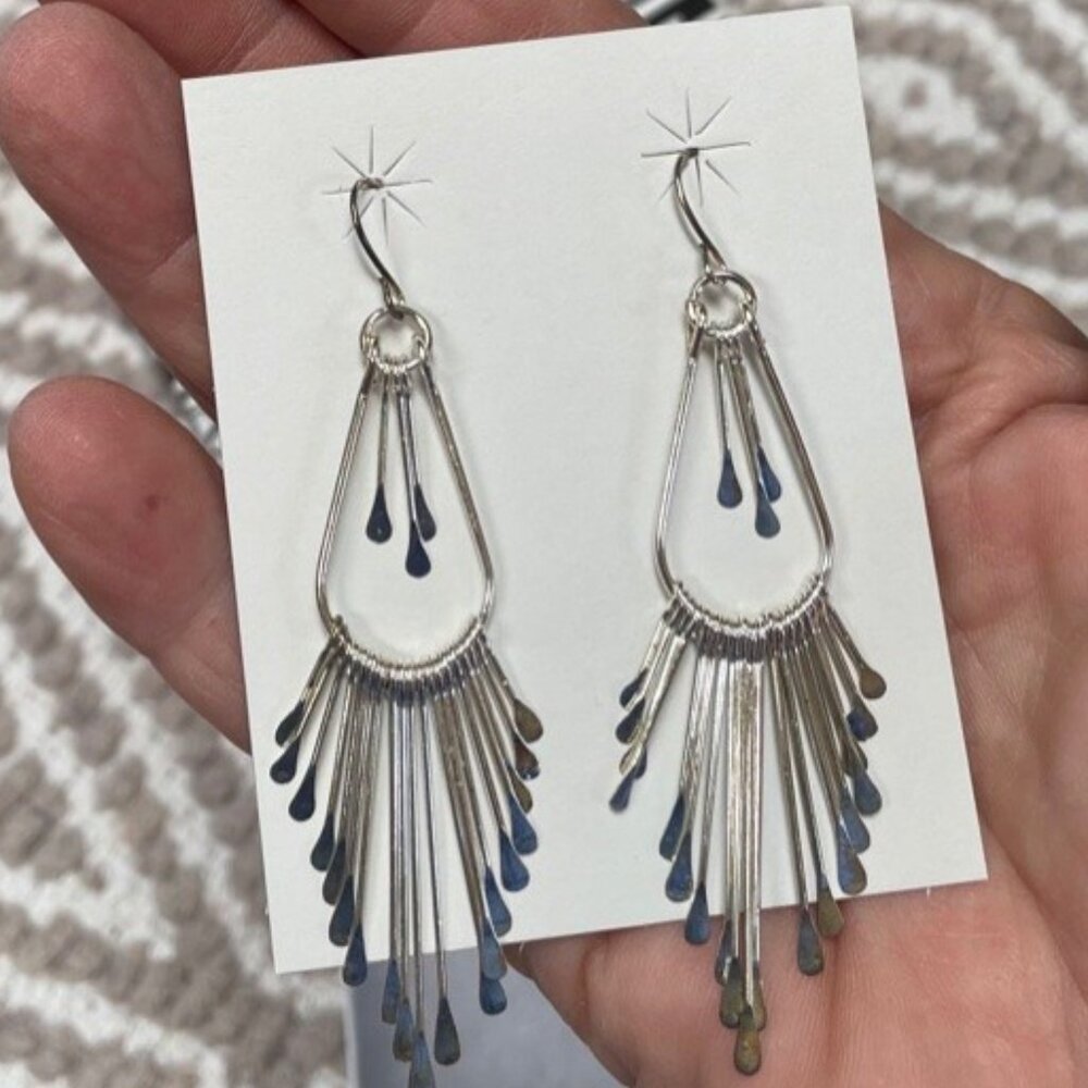 Southwest Design Silver Plated Dangle Earrings (NWOT)